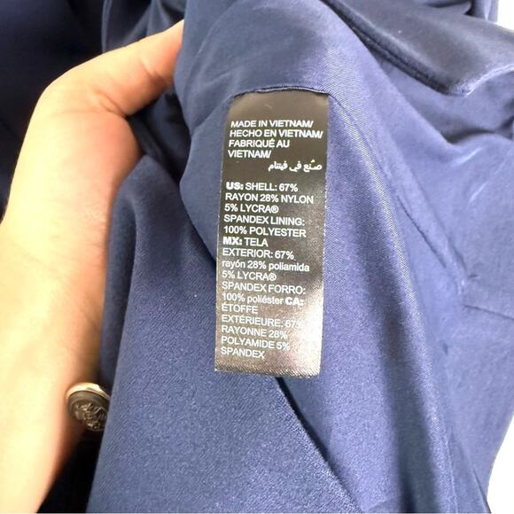 White House Black Market Navy Blue Military Button Blazer Jacket 0 570277166 - Picture 15 of 16